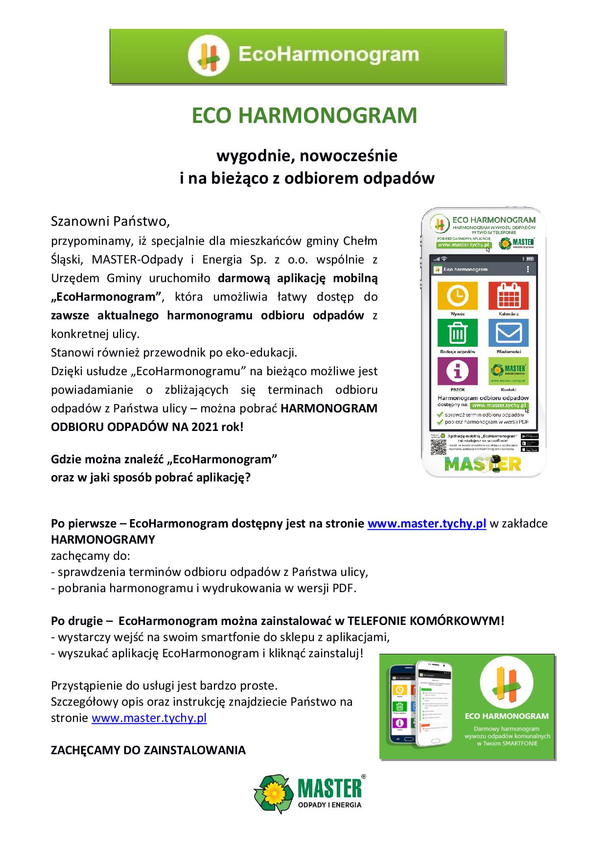 INFORMACJA O ECOHARMONOGRAMIE