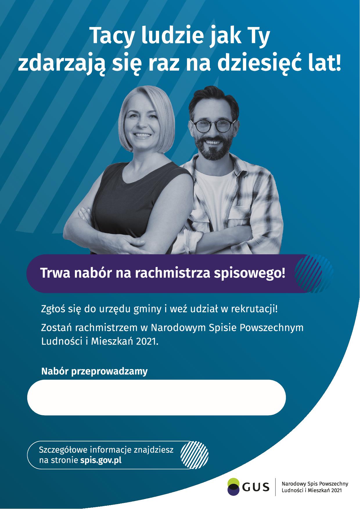 Plakat NSP 2021 nabor na rachmistrza