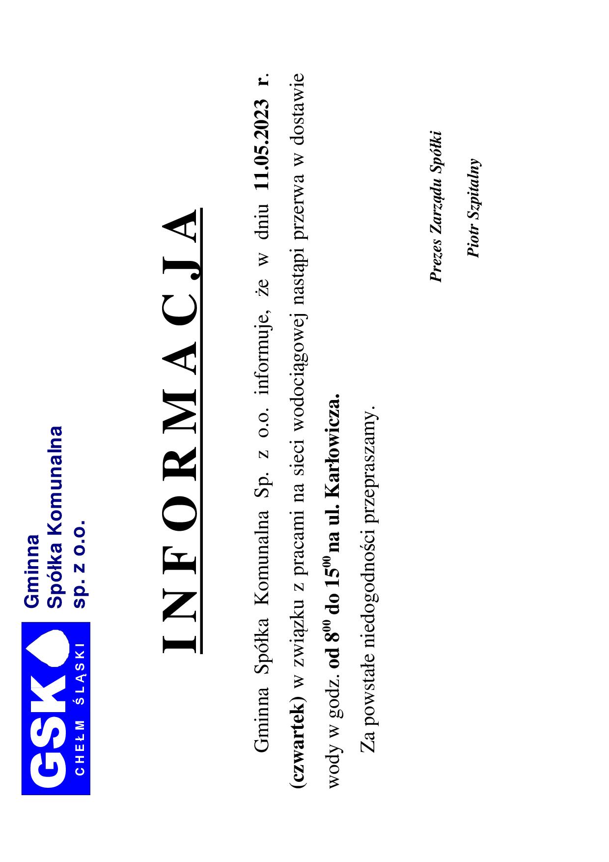 info brak wody 11.05.2023