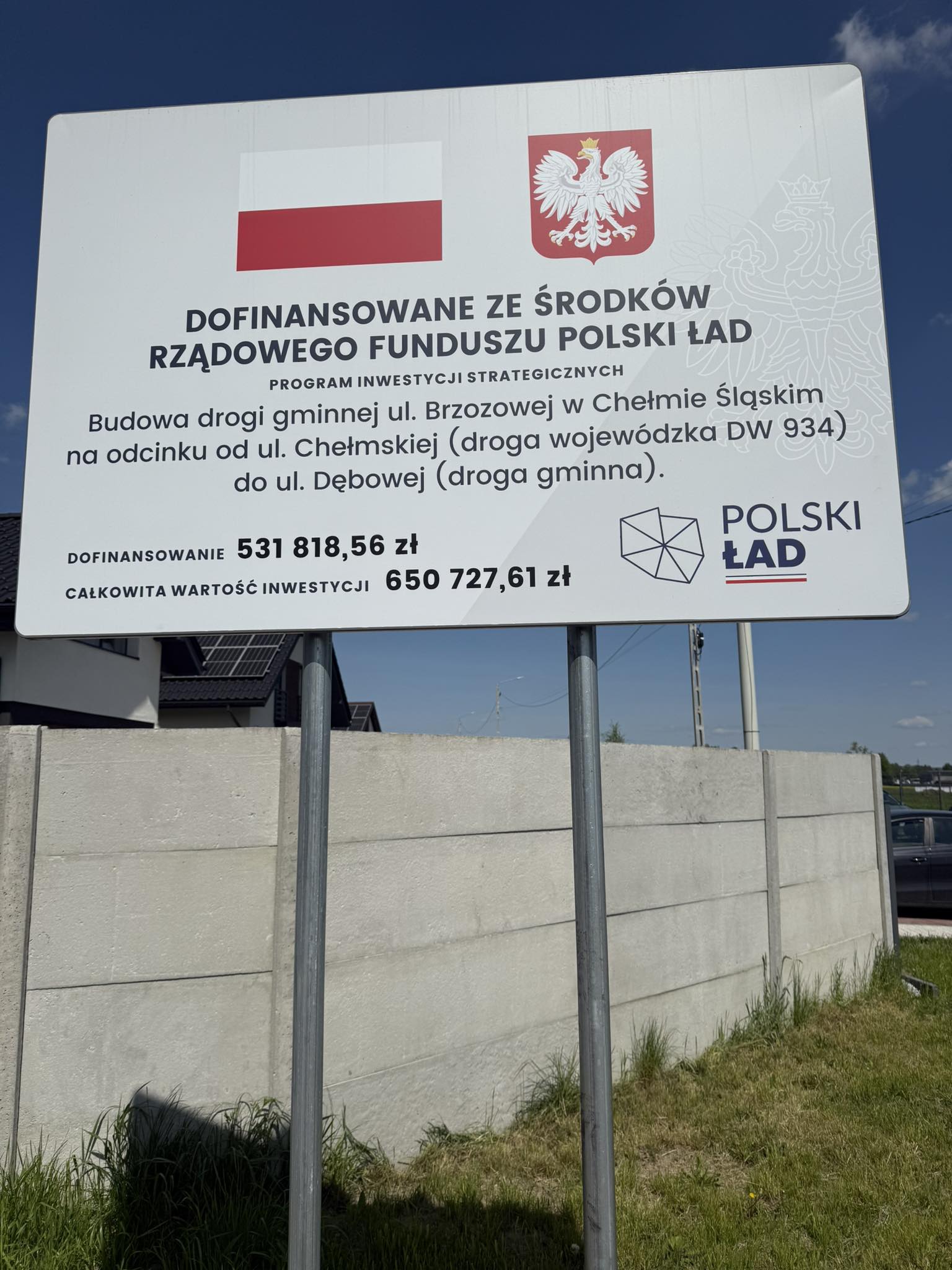 Tablica informująca o dofinasowaniu