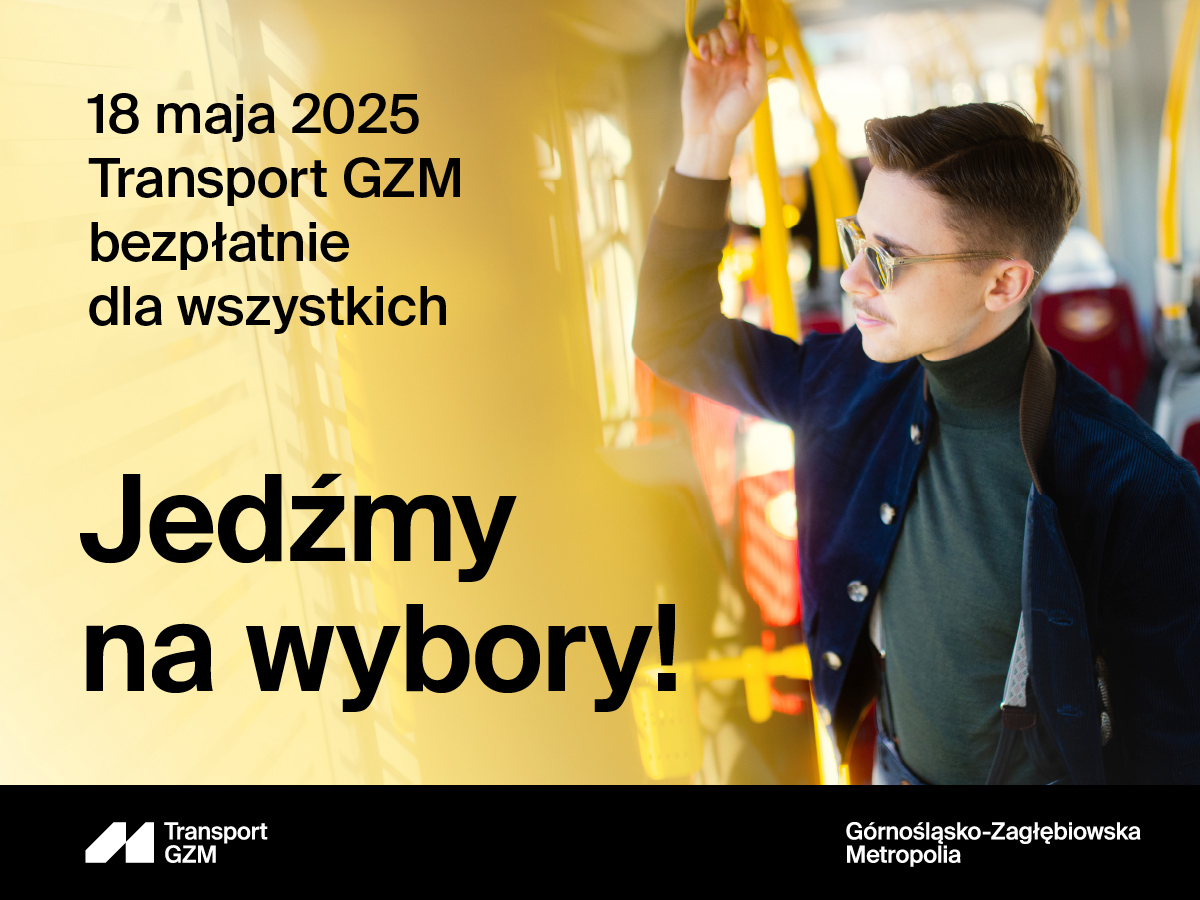 Mężczyna promujący - jedźmy na wybory 