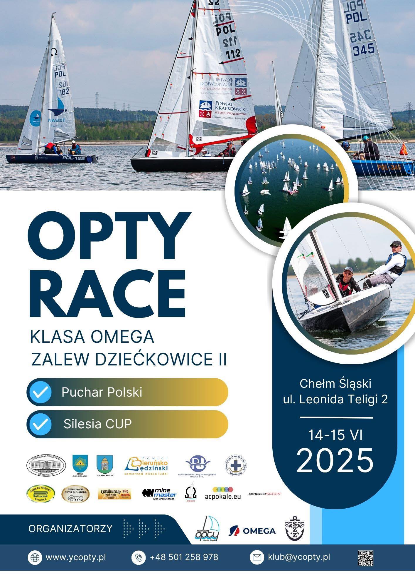 Plakat promujący regaty - na zdjęciu żaglówki