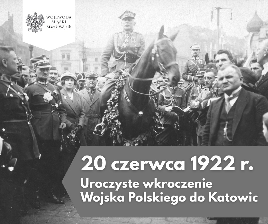 Żołnierze i dowódca na koniu - plakat promujący wydarzenie