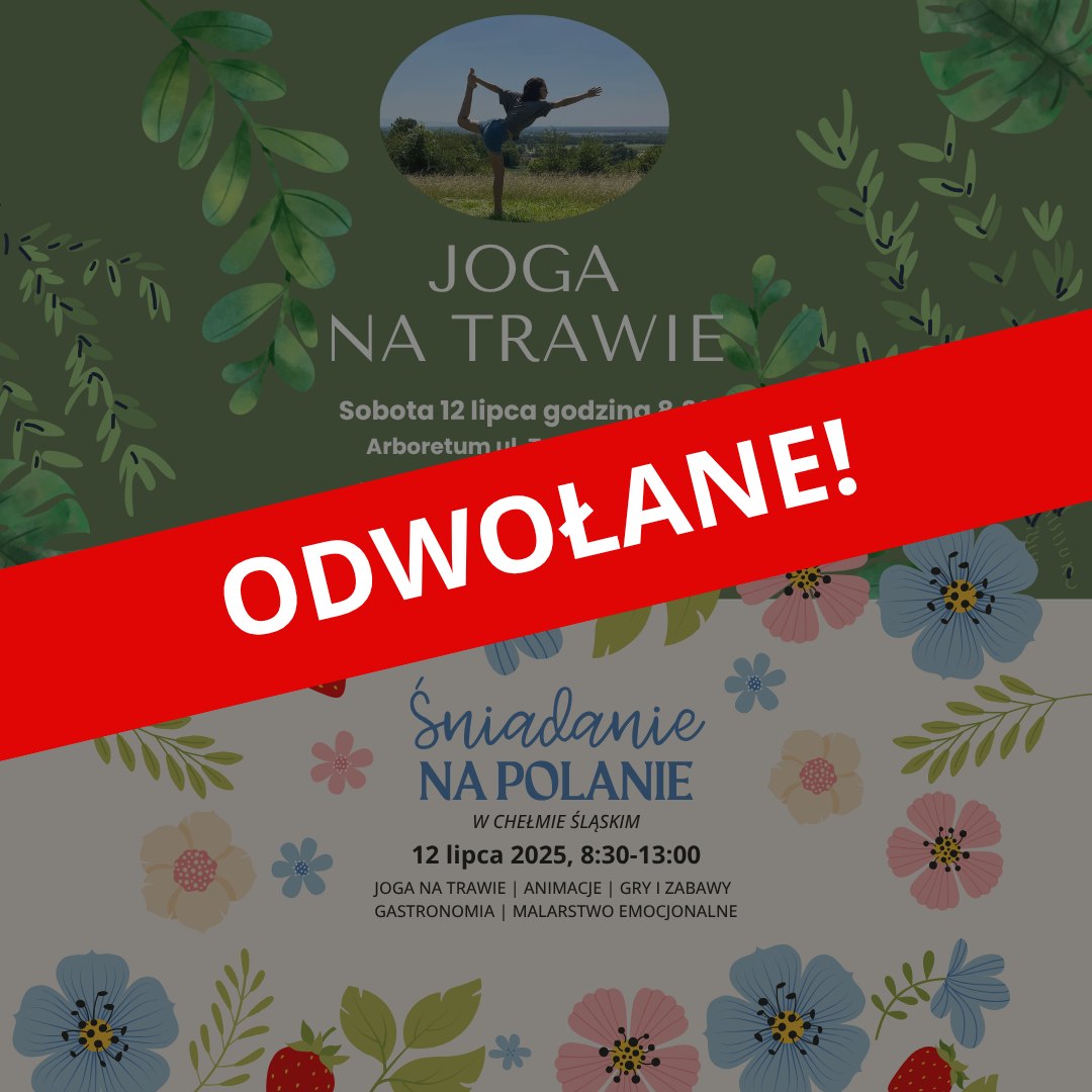 Plakat informujący o odwołaniu imprezy