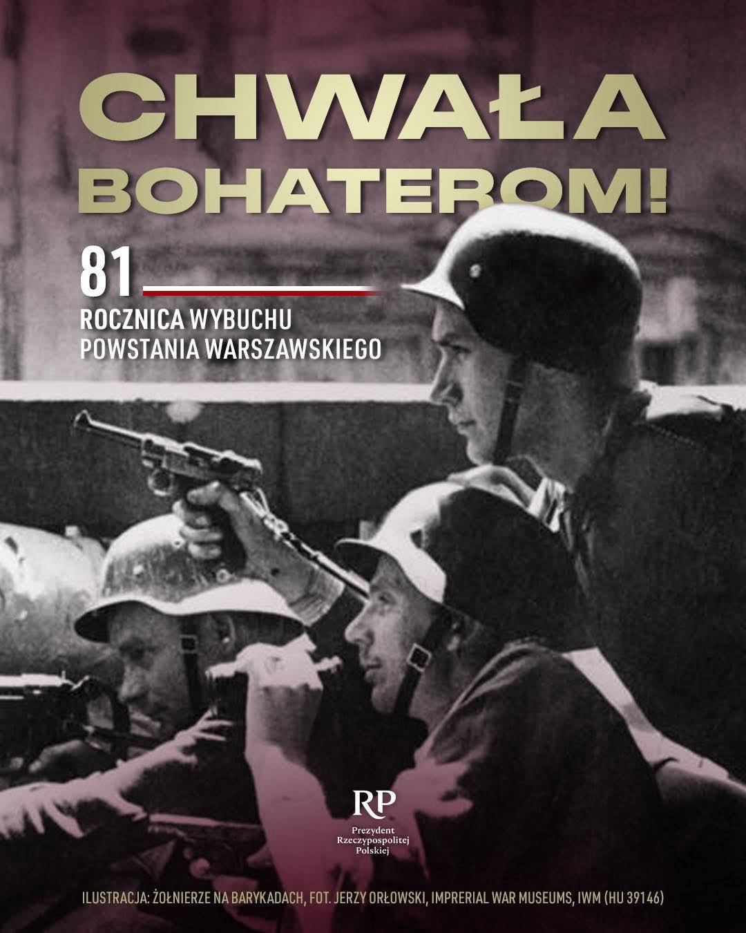 Plakat informacyjny - na zdjęciu żołnierz z bronią