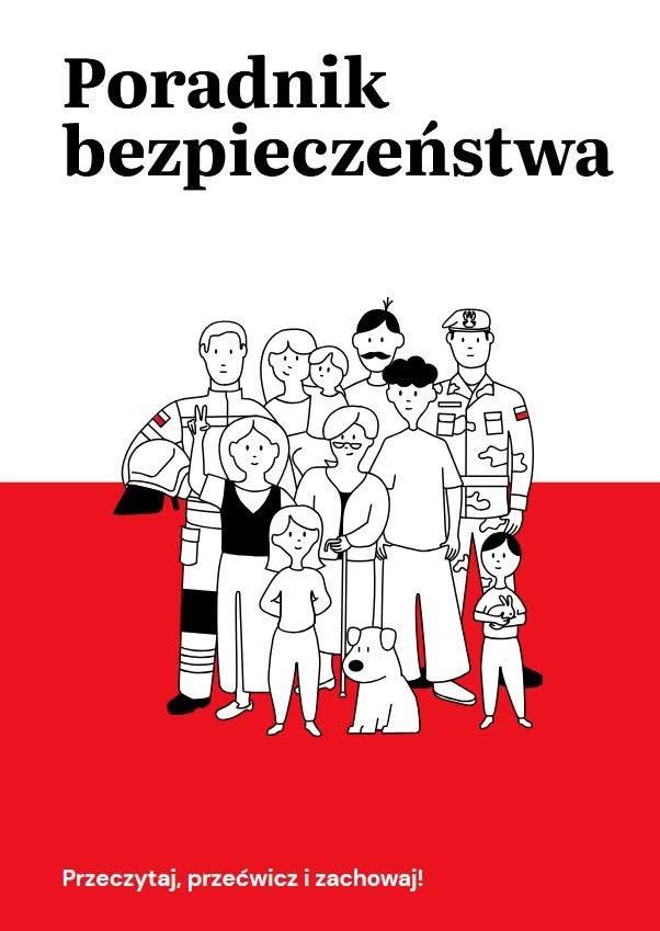 Rodzina - rysunk animacyjny na biało czerwony, tle