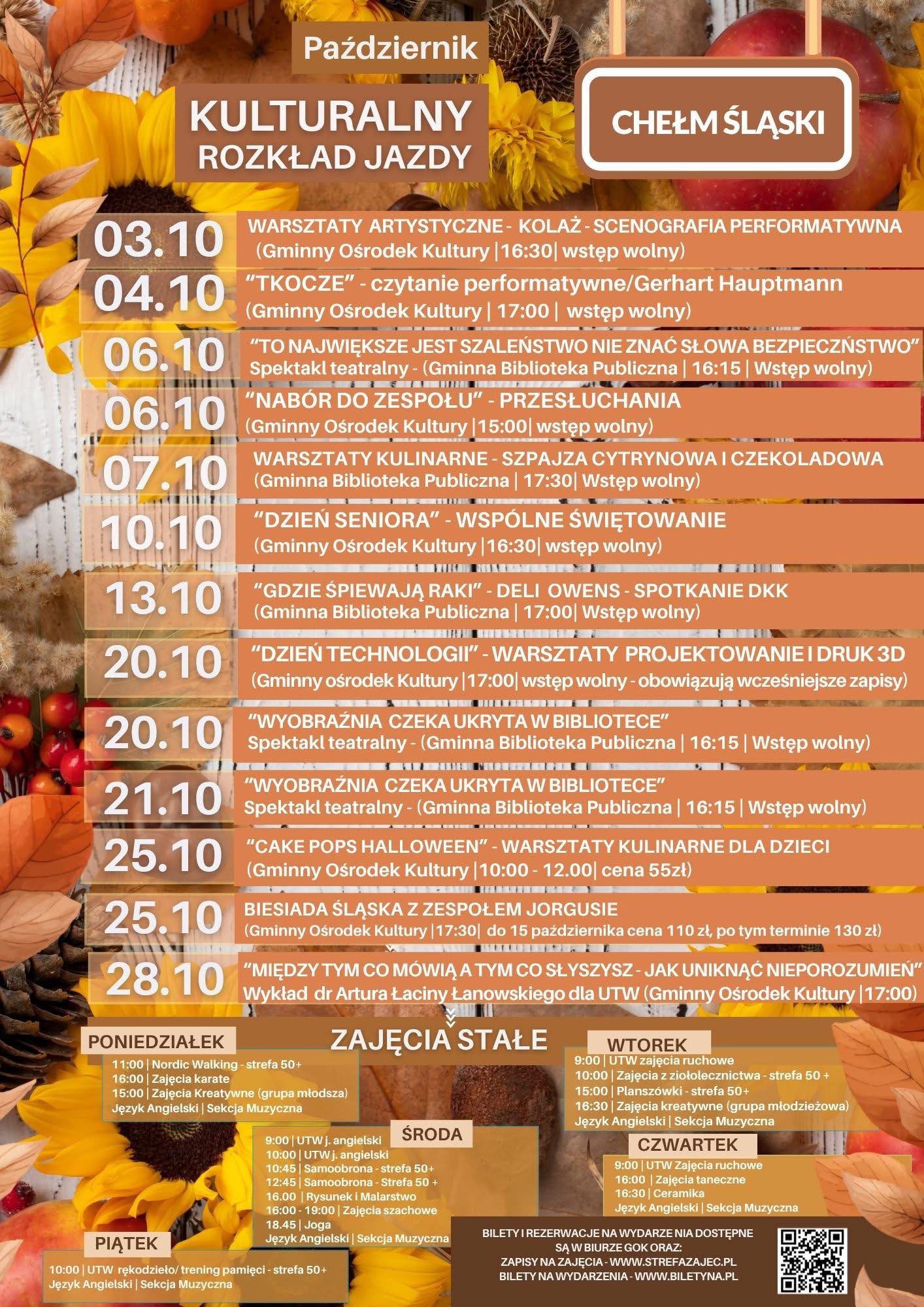 Plakat informujący o wydarzeniach