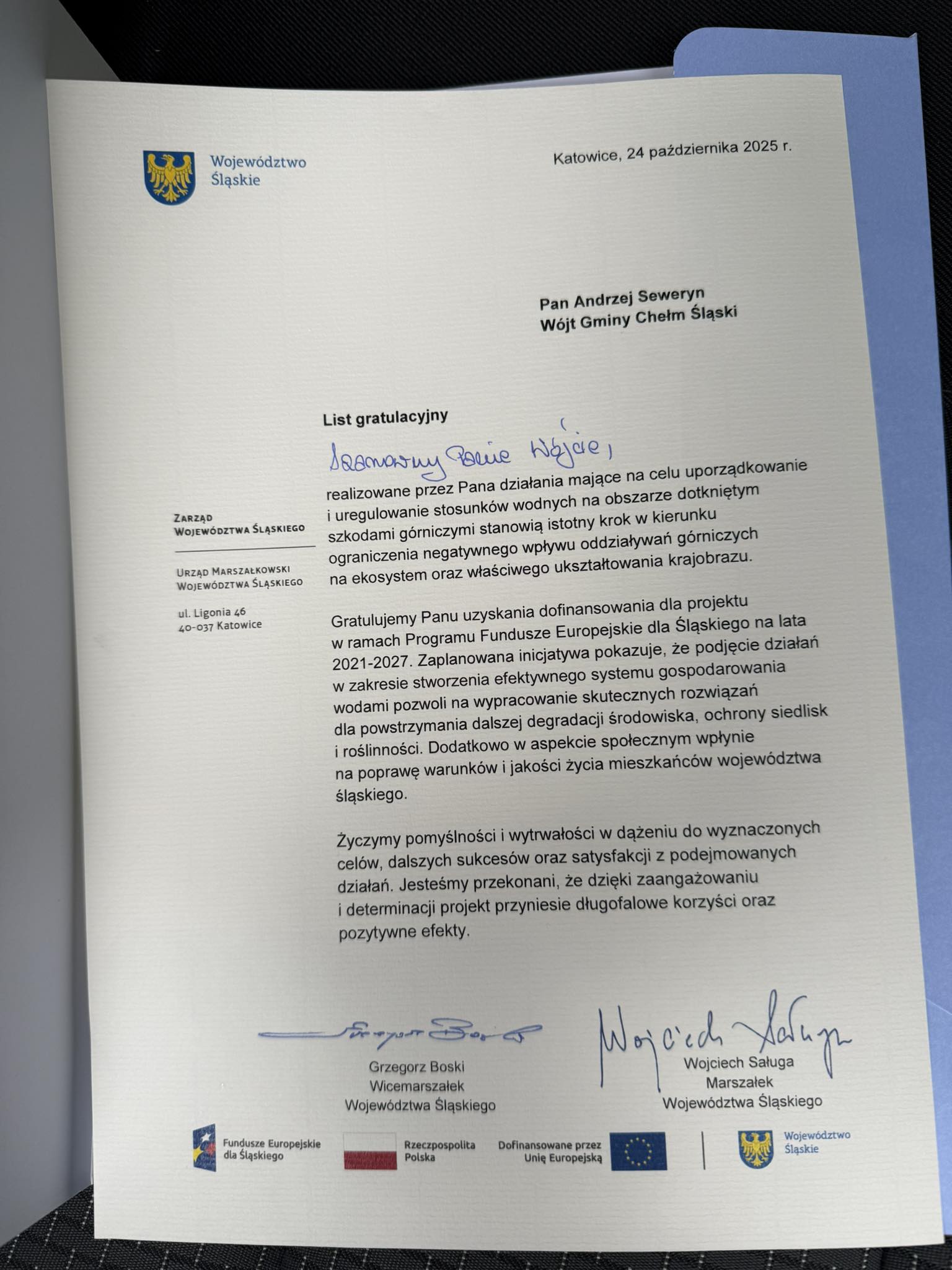 List gratulacyjny - tekst ( opis pod zdjęciem) 