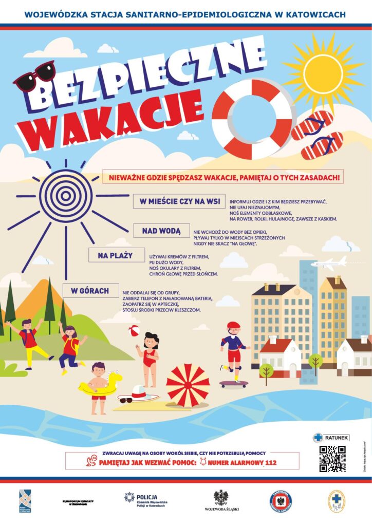 plakat Bezpieczne wakacje