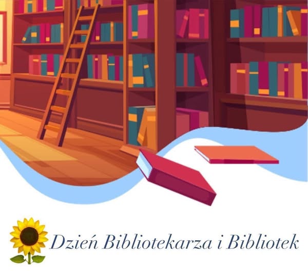 Plakat animacyjny - regały z książkami